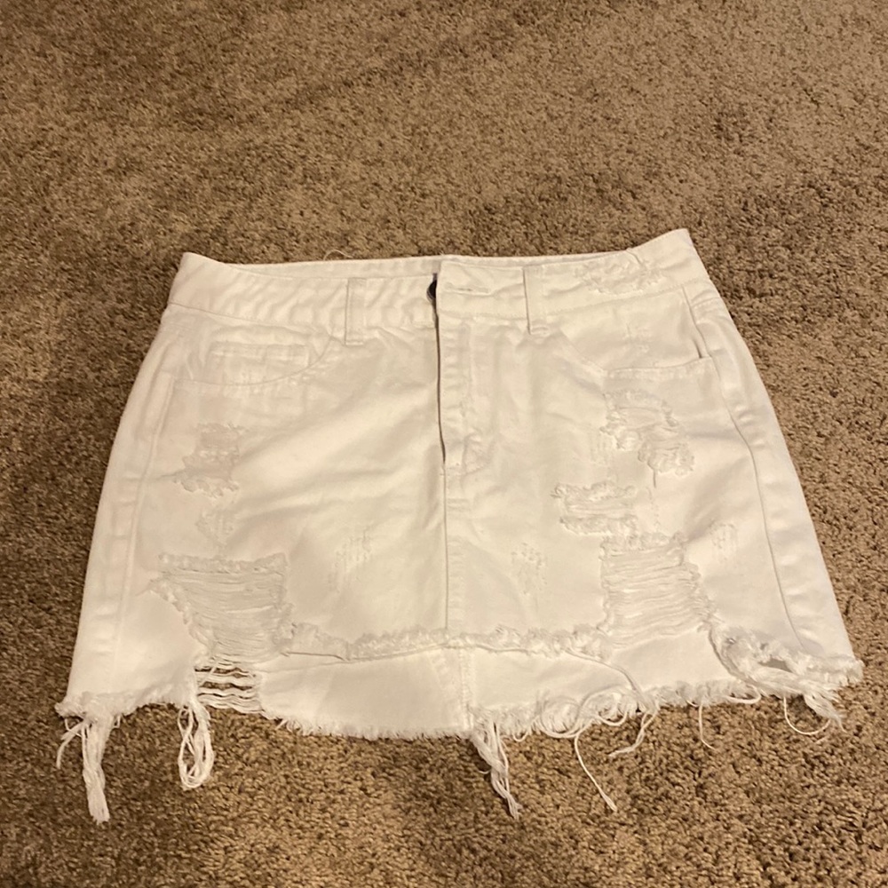 White Jean Skirt